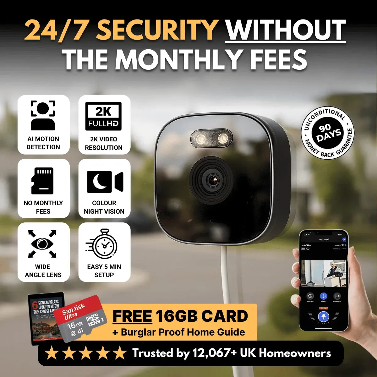 2K Window Security Camera